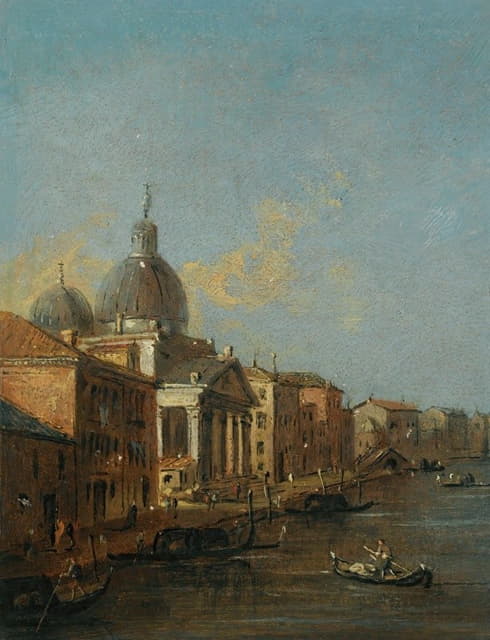 威尼斯，圣西蒙尼短笛教堂的大运河景观