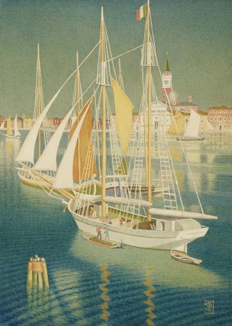 Joseph Edward Southall - Ships from the Adriatic, Venice