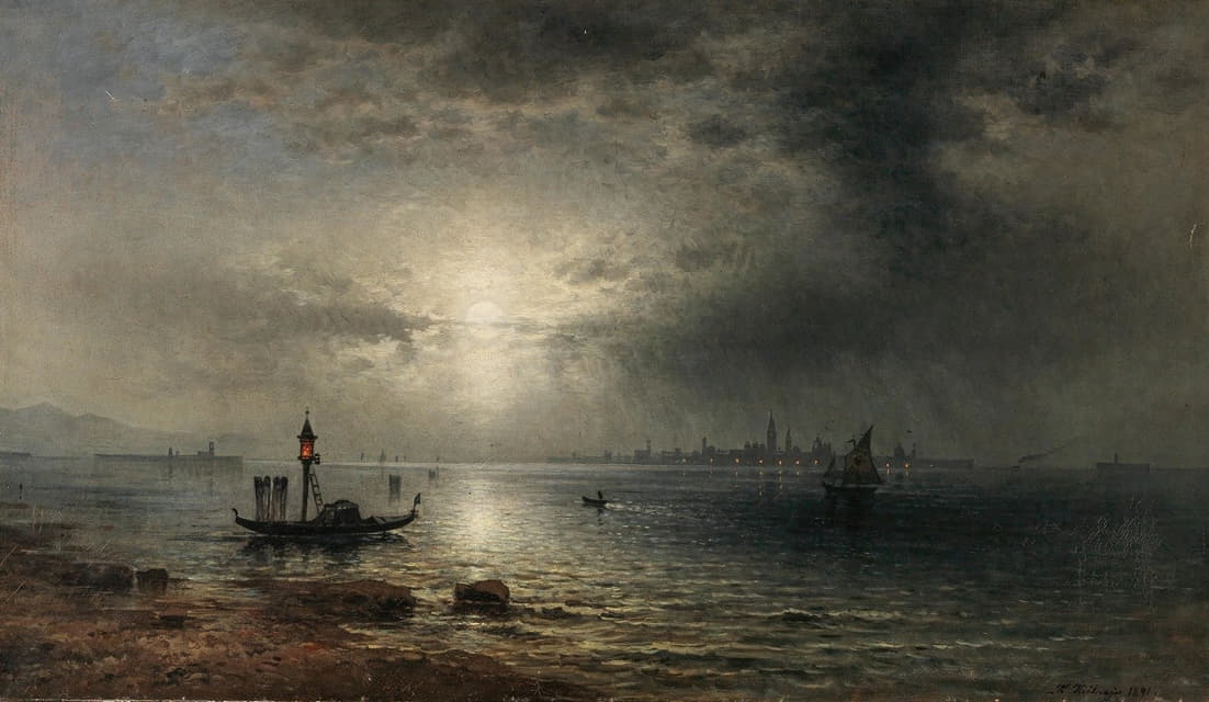 Karl Heilmayer - Vollmond über der Lagune von Venedig