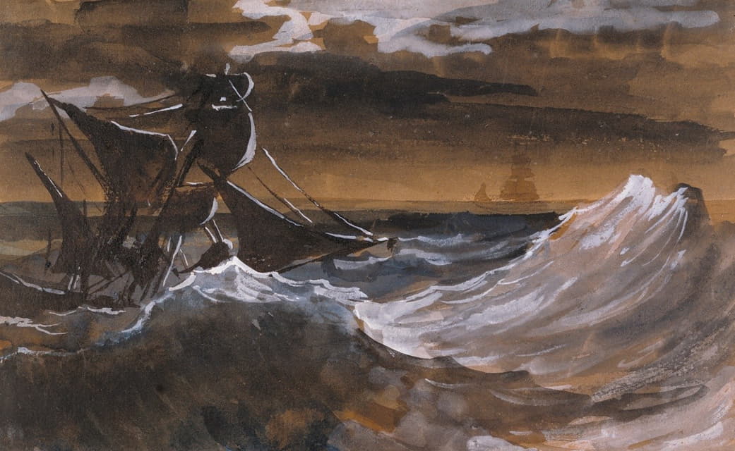 Théodore Géricault - Sailboat on a Raging Sea