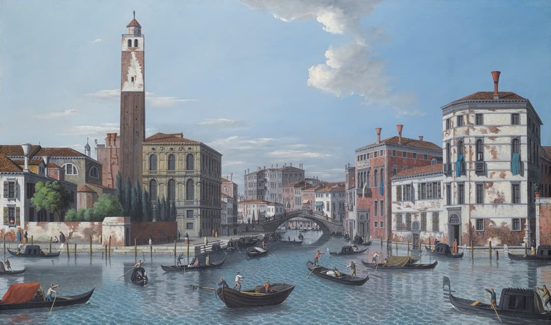 Venetian School - Venice, The Entrance To The Grand Canal At S. Geremia
