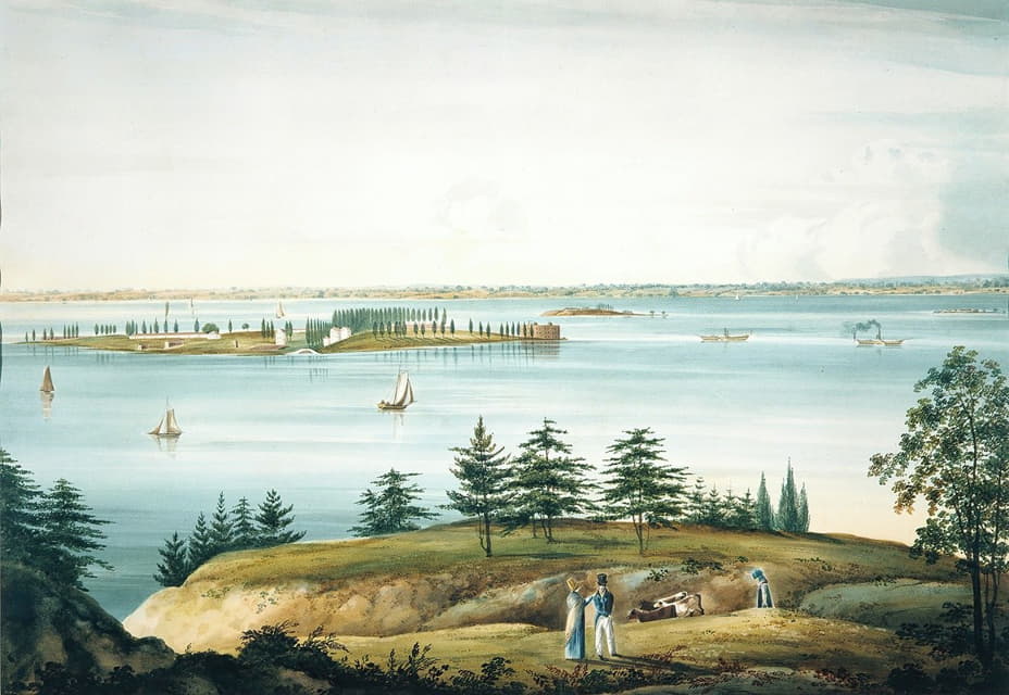 William Guy Wall - The Bay of New York and Governors Island Taken from Brooklyn Heights