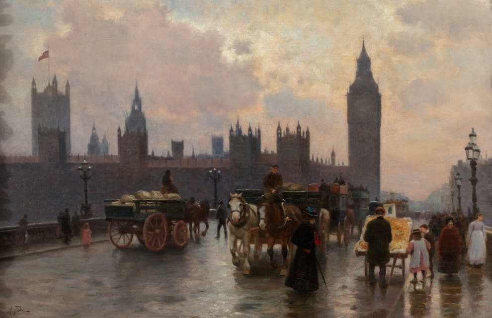 Alberto Pisa - The Houses of Parliament from the Westminster Bridge
