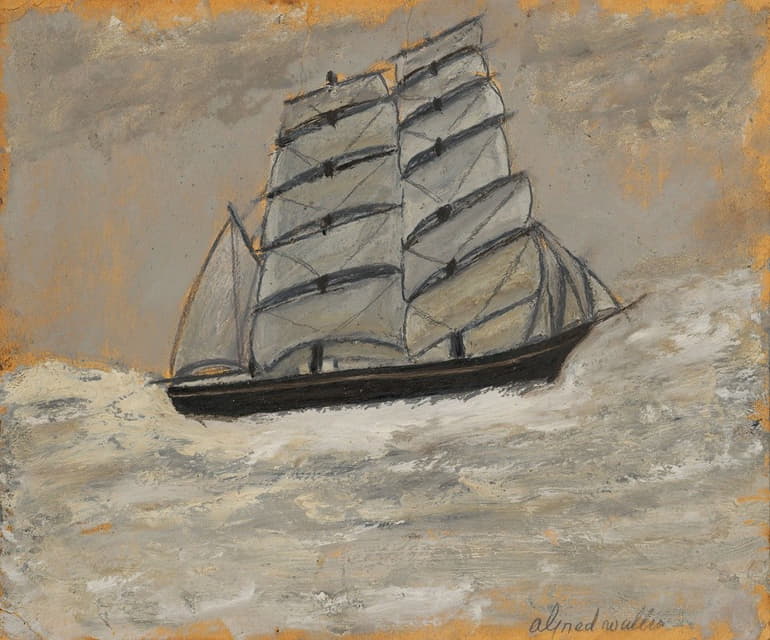 Alfred Wallis - Sailing Ship in a Stormy Sea