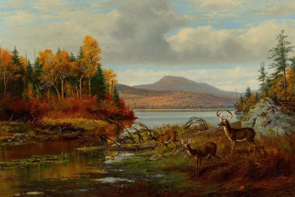 Arthur Fitzwilliam Tait - Late Autumn, Long Lake, Hamilton Co., New York, Adirondacks
