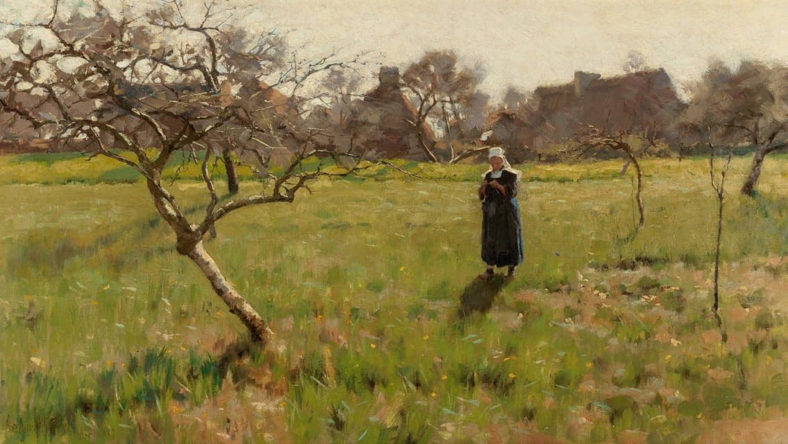 Brittany Field with Figure