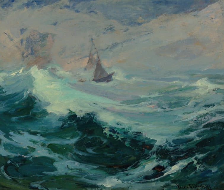 Franz Bischoff - Sailing on a Stormy Sea