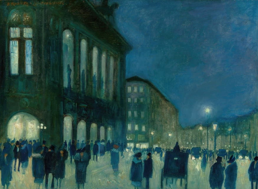 Hans Ruzicka-Lautenschlaeger - View of the Vienna Staatsoper at Night