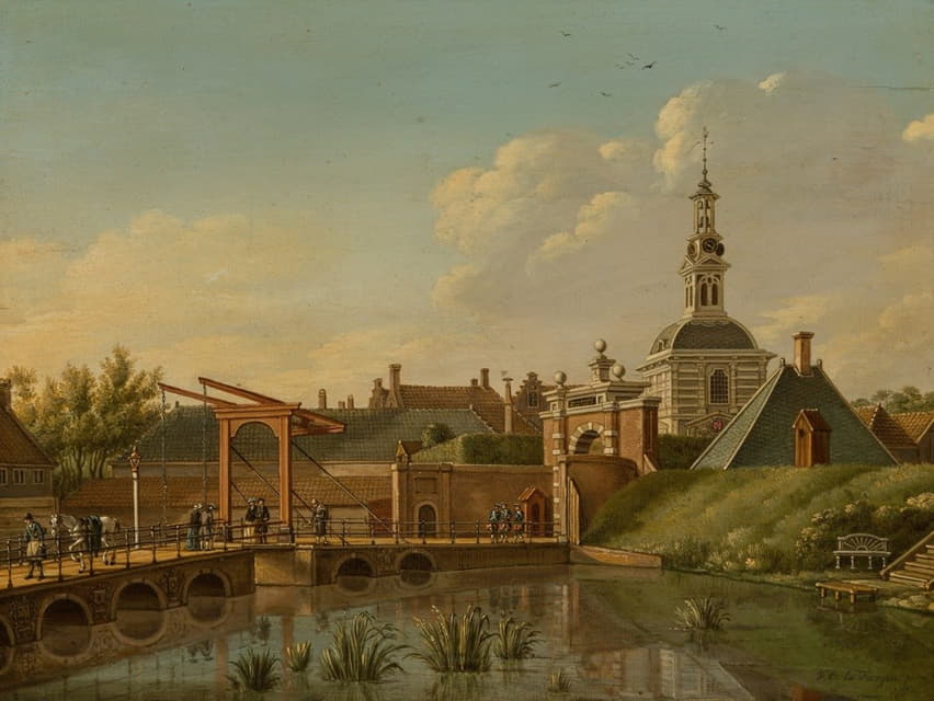 Paulus Constantjin La Fargúe - View of the Witte Poort, Leiden
