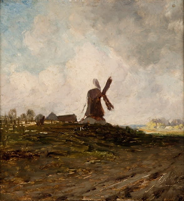 Antoni Kozakiewicz - Landscape with a Windmill