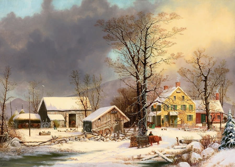 George Henry Durrie - Winter in the Country, A Cold Morning