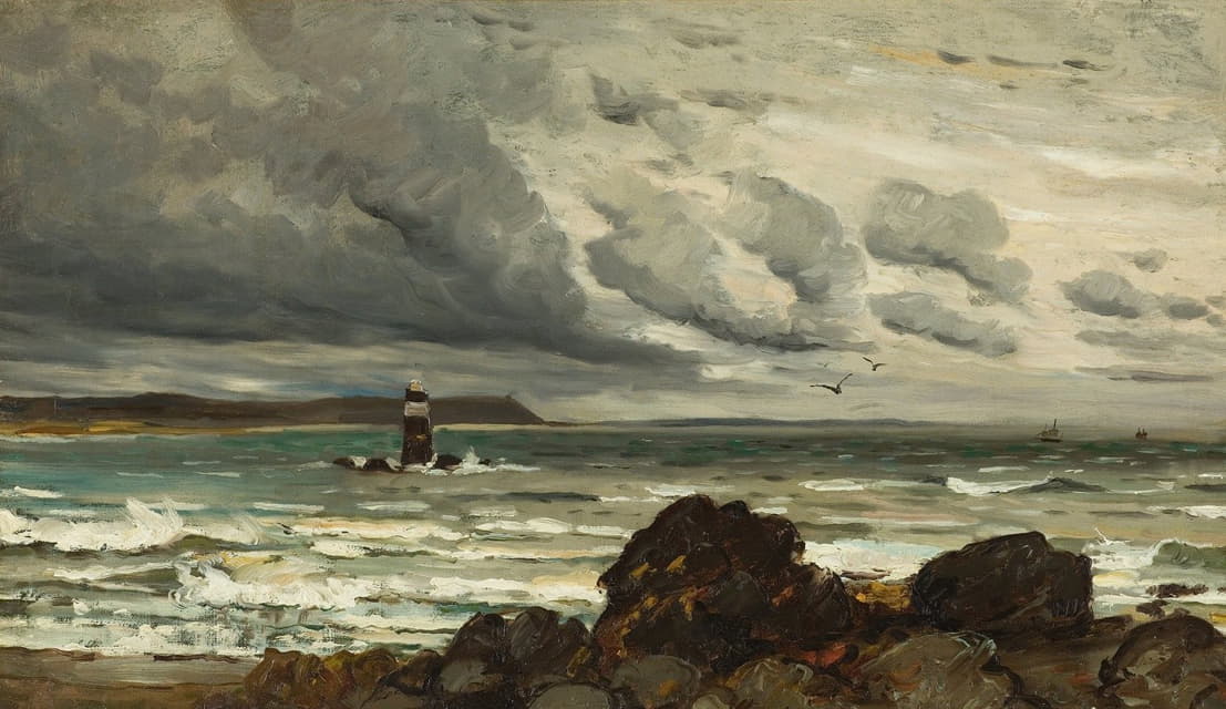 Harry Chase - Seascape with Lighthouse