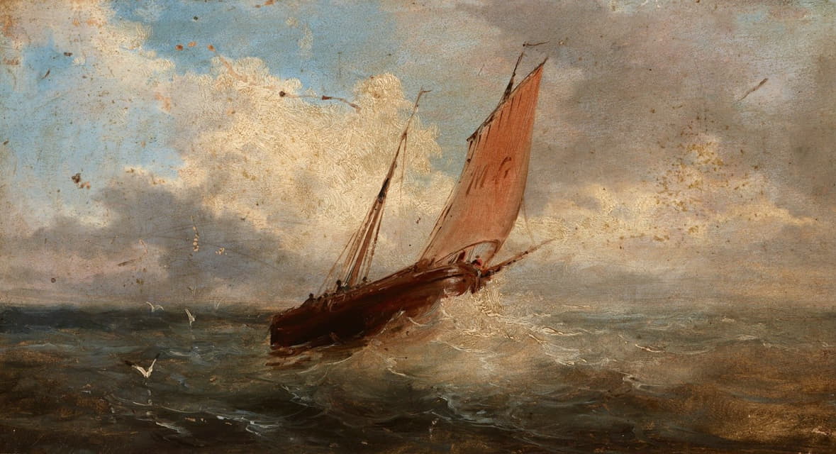 Jules Coignet - View of the Sea – Boat at the Sea