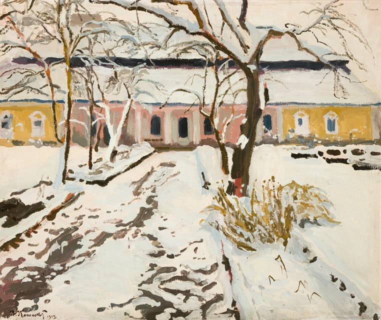 Stanisław Kamocki - Manor-House at Modlnica in Winter