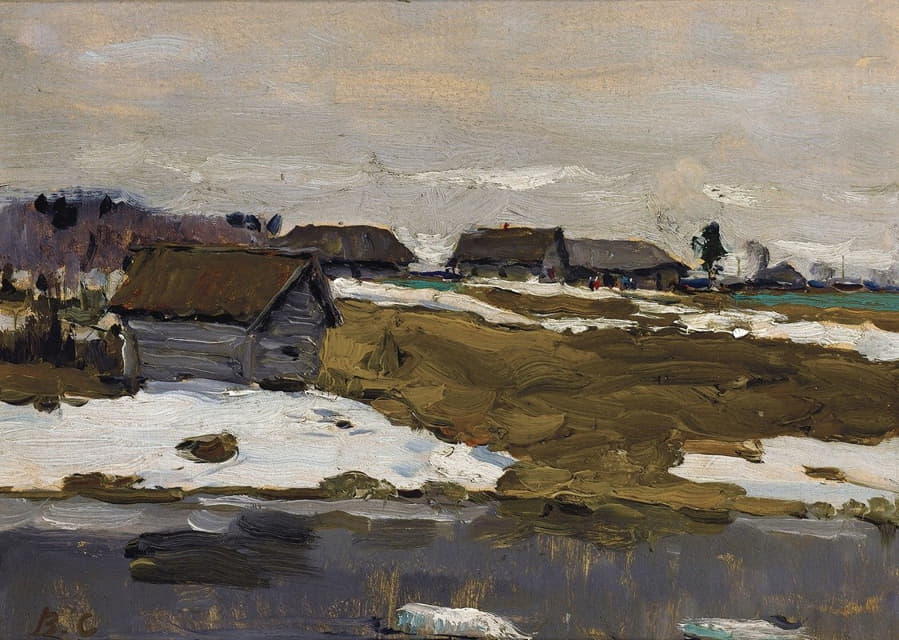 Valentin Serov - Village by the Water in Winter