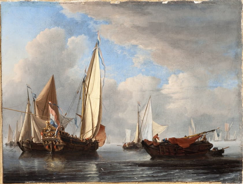 Willem van de Velde the Younger - A Yacht and Other Vessels in a Calm