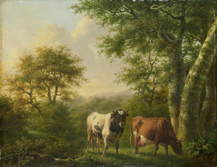 Adolf Karel Maximiliaan Engel - Landscape with Cattle