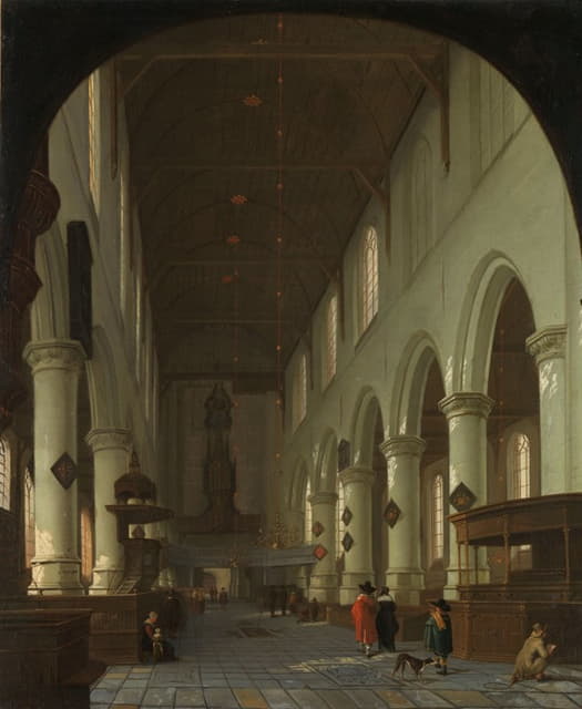 Cornelis de Man - Interior of the Oude Kerk in Delft from the Choir toward the Portal
