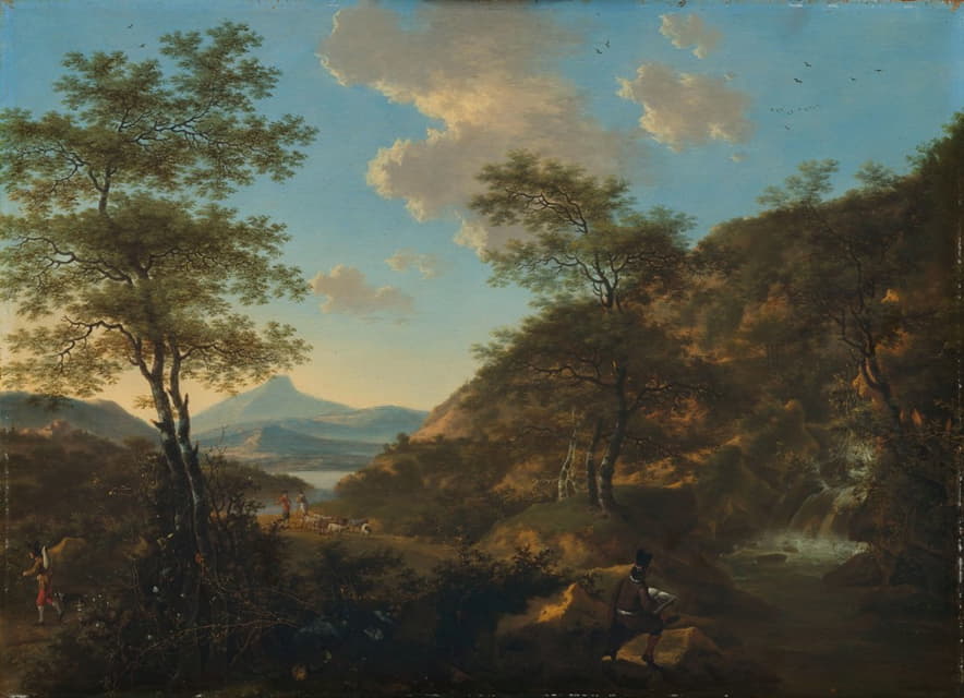 Willem de Heusch - Italian Landscape with Draftsman