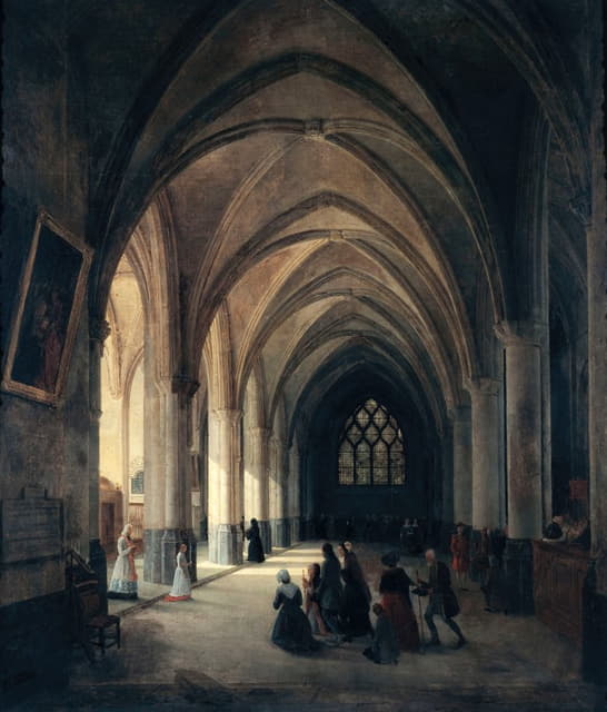 Louis Courtin - Vue intérieure de l’église Saint-Benoît-le-Bestouné; la nef méridionale.