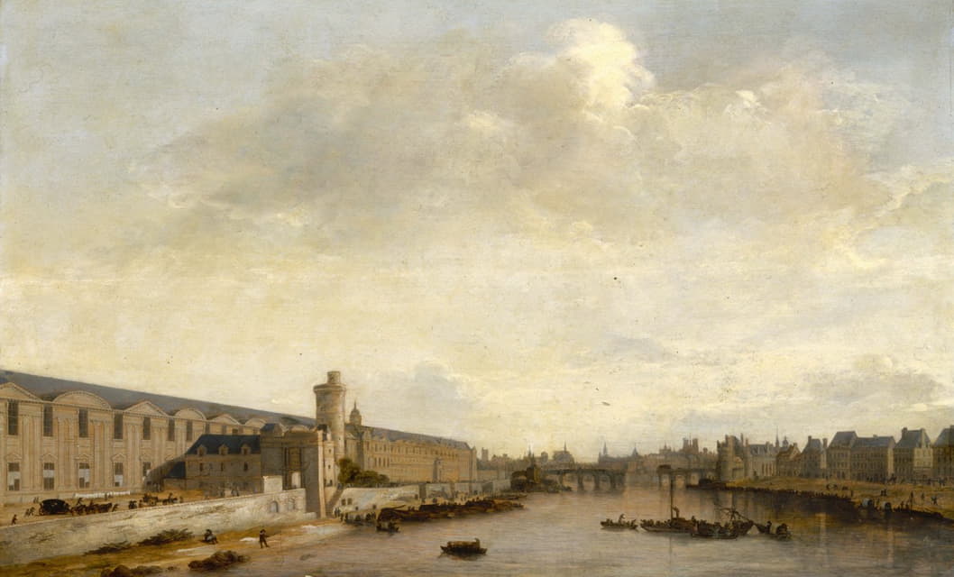 Abraham de Verwer - La Grande Galerie du Louvre, avec la porte Neuve et la tour de Bois