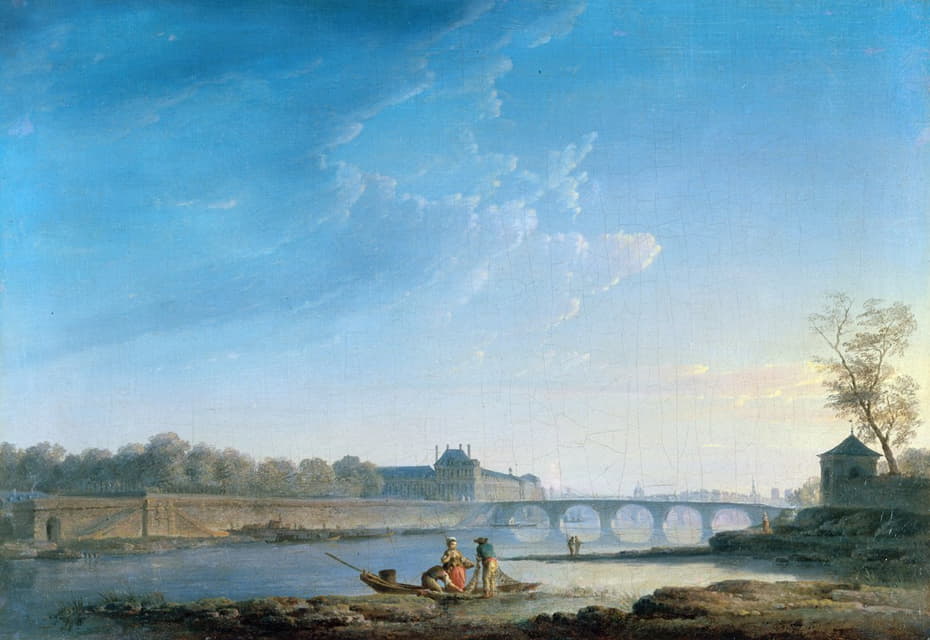 Alexandre-Jean Noël - Le quai des Tuileries, le Pont-Royal, la Grenouillère