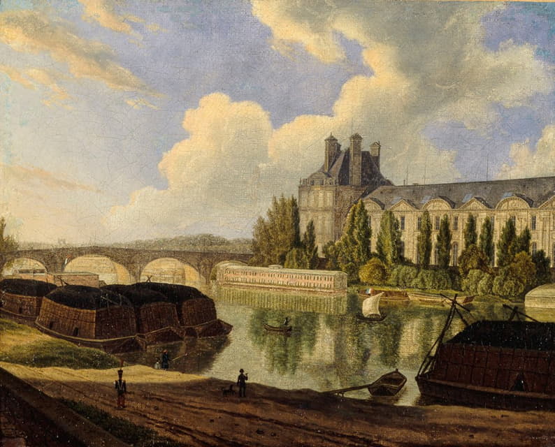 Auguste Wynantz - Le pont Royal et le Pavillon de Flore, vus du quai Voltaire