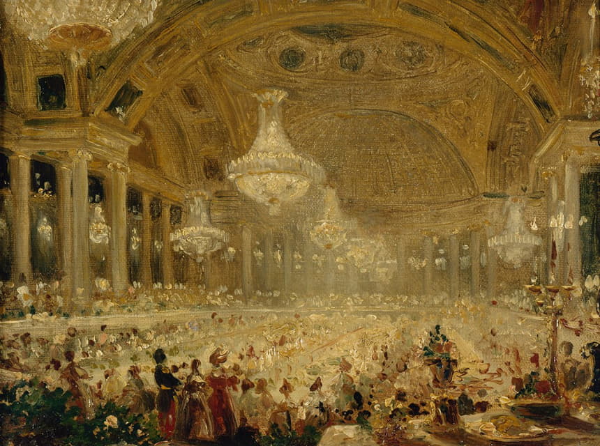 Eugène-Emmanuel Viollet-le-Duc - Le Banquet des dames dans la salle de spectacle des Tuileries (bals de 1835)