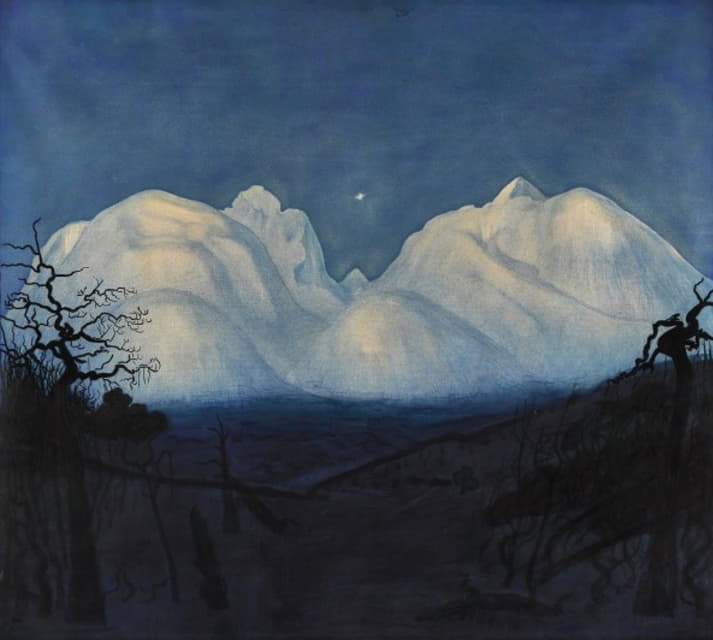 Harald Sohlberg - Winter Night in the Mountains