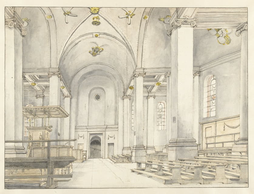 Pieter Jansz Saenredam - View of the Nave of the Nieuwe Kerk, Haarlem, Looking West