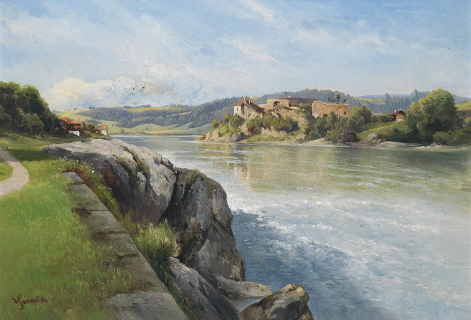 Carl Franz Emanuel Haunold - Burgruine am Flußufer