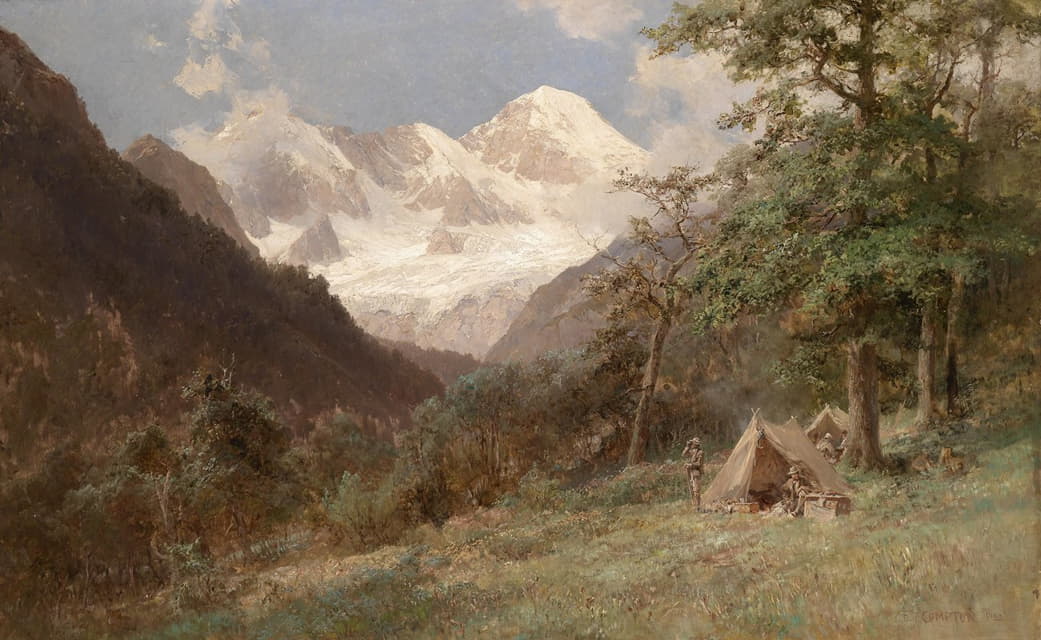 Edward Theodore Compton - Landschaft im Kaukasus
