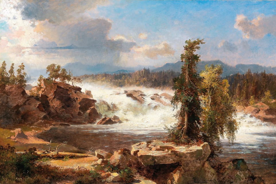 Franz Richard Unterberger - Thundering Waterfall