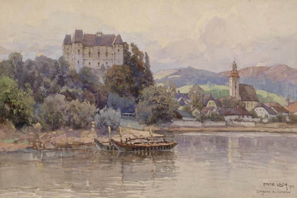 Fritz Lach - Blick auf Grein an der Donau