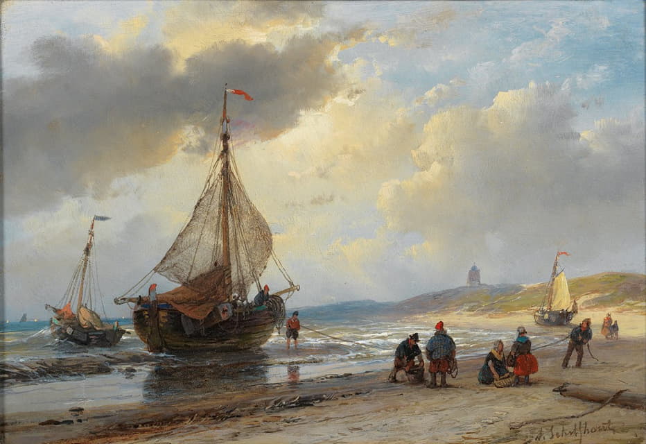 Andreas Schelfhout - Am Strand