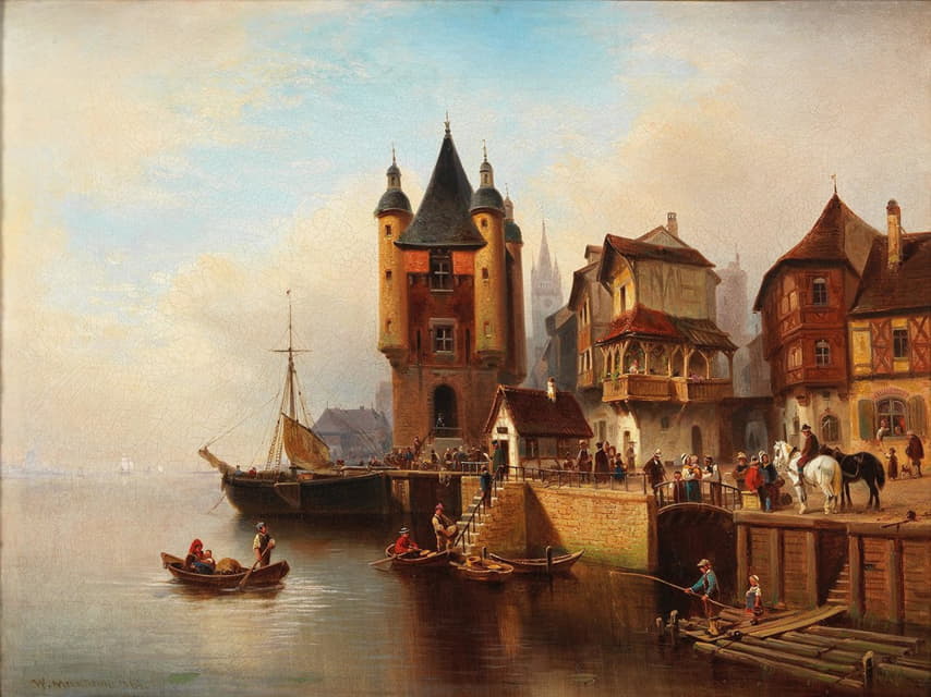Wilhelm Alexander Meyerheim - Stadt am Flussufer