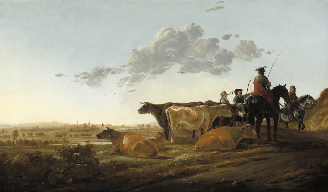 Aelbert Cuyp - Landscape with Herdsmen