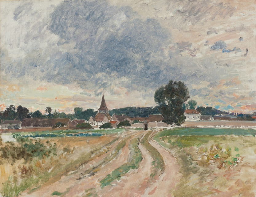Alfred Wahlberg - A Country Church. Study