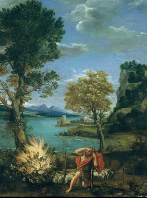 《摩西与燃烧的灌木丛》中的风景