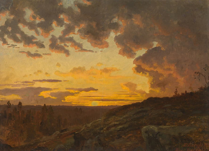 Edvard Bergh - Sunset. Sketch