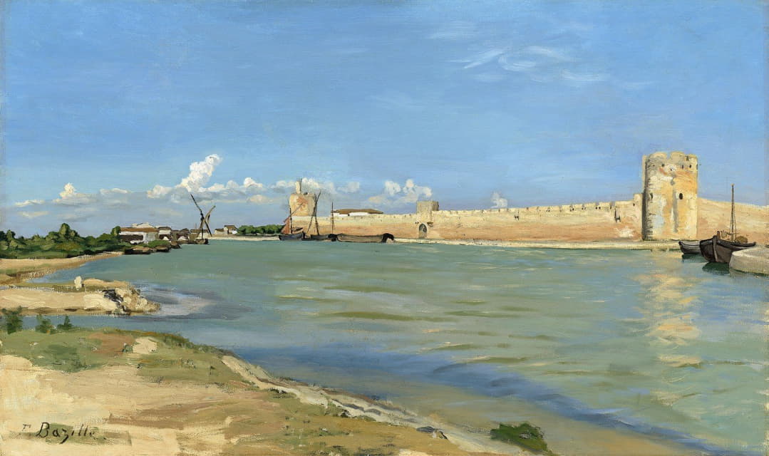 Frédéric Bazille - The Western Ramparts at Aigues-Mortes
