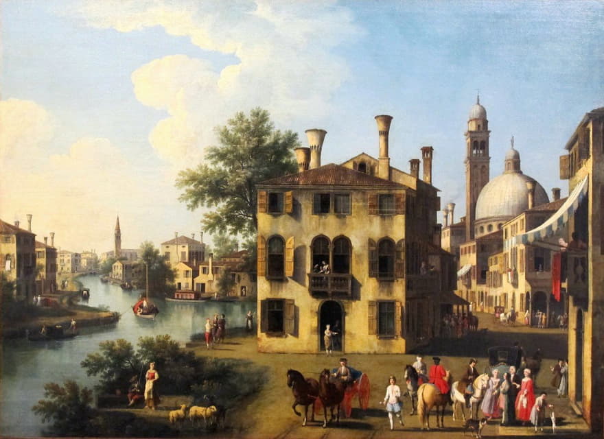 Giovanni Battista Cimaroli - View of the Brenta, near Dolo