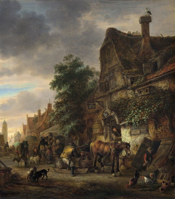 Isaac van Ostade - Workmen before an Inn