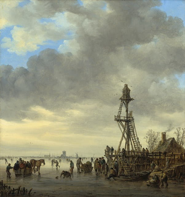 Jan van Goyen - Ice Scene near a Wooden Observation Tower