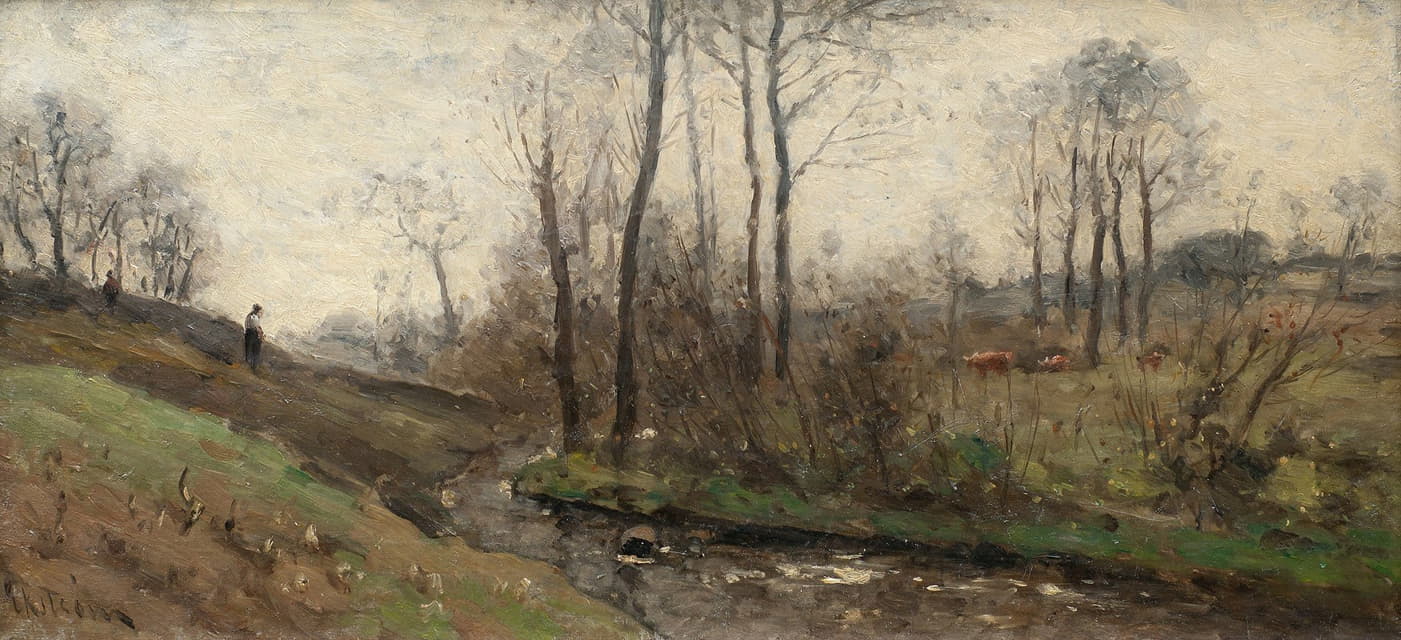 Per Ekström - Landscape with a Running Brook. Scene from the Carolles in Normandy