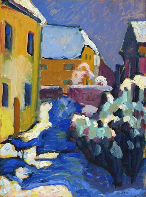 Wassily Kandinsky - Cemetery and rectory in Kochel