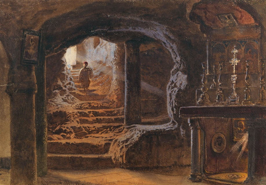 Carl Friedrich Heinrich Werner - The Chapel Of The Milk Grotto In Bethlehem