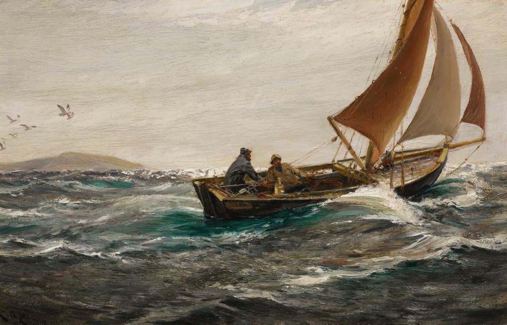 Charles Napier Hemy - With Wind And Tide – Off The Dodman-Head, Falmouth