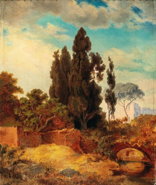 Edmund Von Wörndle - View Of The Villa Hadriana, Tivoli