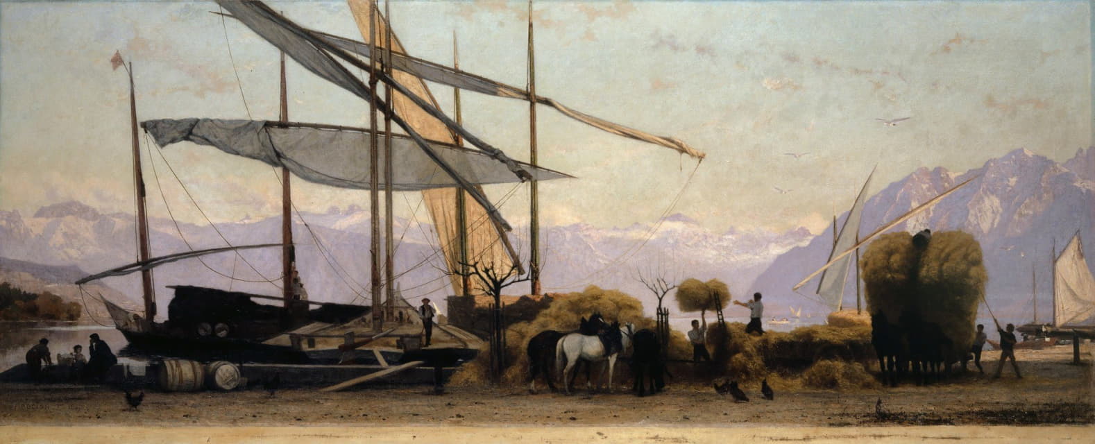 François Bocion - Unloading The Hay In Ouchy